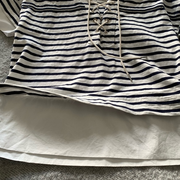 J. Crew Navy & White Striped Tie-Front Top - Picture 8 of 16